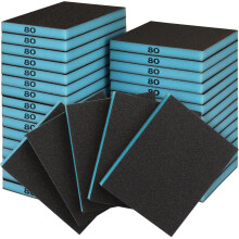 Sruhrak 18 PCS Sanding Sponge Set 80 Grits, Flexible Sanding Pads Wet Dry Reusable Sanding Block Sandpaper Block for Wood, Plastic, Drywall and Metal