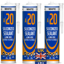 BONDIFY Waterproof Window Frame Sealant White 500g x 3PCs, 100% SOLVENT-FREE Paintable Silicone Sealant Acrylic, White Mastic for Filling Cracks and