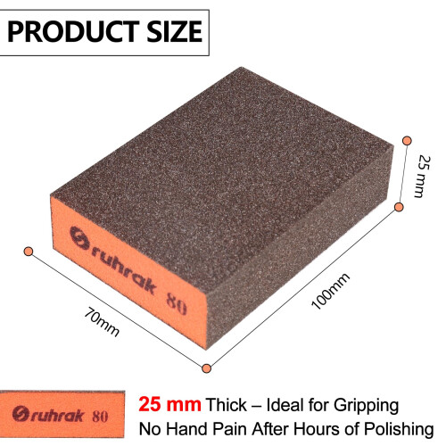 Sruhrak 12 Pcs Sanding Blocks 320 Grit Hard Sanding Sponges 1