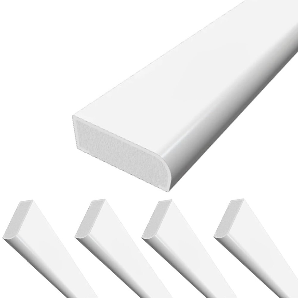 Upvc Plastic Trim 30Mm X 1M X 5 Pack - White Architrave Skirting Board/Window Finishing Trim 5005077748232