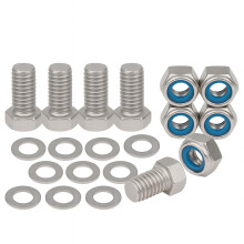 M6 x 16mm Hex Head Nuts and Bolts and Washers Set (5PK) A2 Stainless Steel, Fully Threaded Hex Head Cap Screws For Construction, Automotive, Machiner
