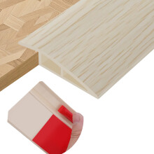 Floor Transition Strips PVC Self-adhesive Door Threshold Strips for Doorways Carpet Edging Laminate Floor Threshold Transition Profile (Beige Wood Gr