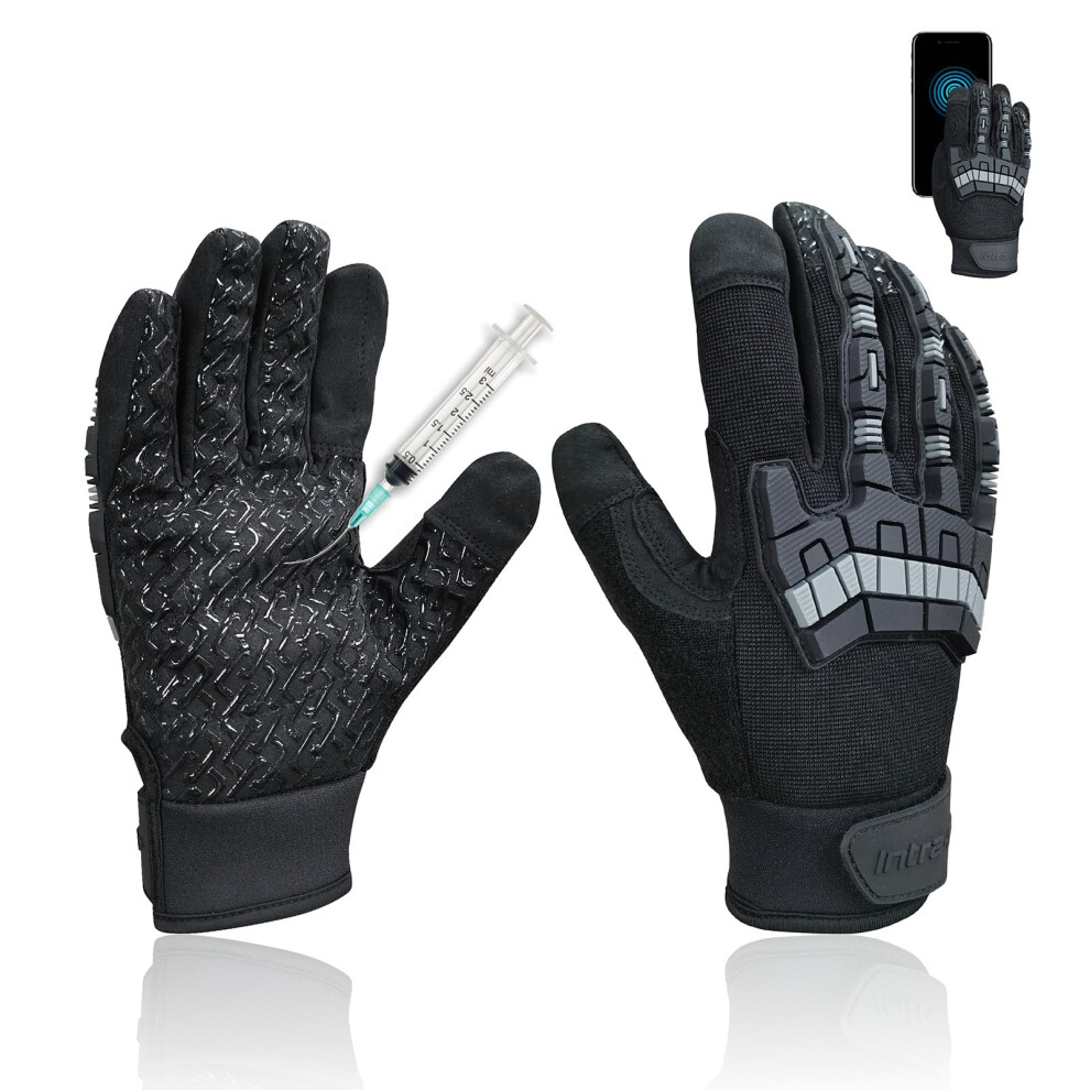 Intra-Fit Needle Puncture & Thorn Proof Gloves, Ansi A9, With Impact Protection, Flexible And Breathable Work Gloves For Men Size L 34313084