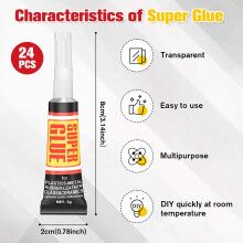 Flintronic Super Glue 24PCS 3ML All Purpose Super Glue Gel Multifuncti