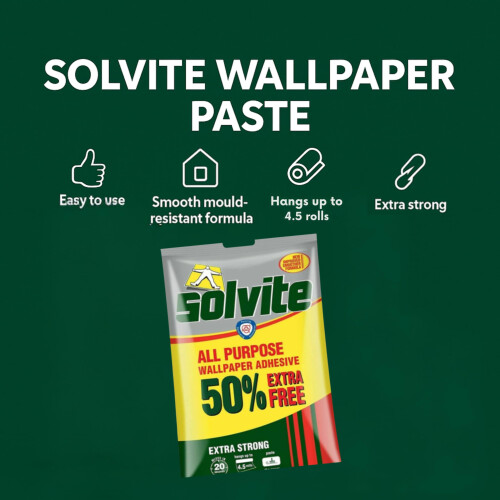 Solvite Extra Strong Wallpaper Paste Bundled With Paste Brush for Wall 1