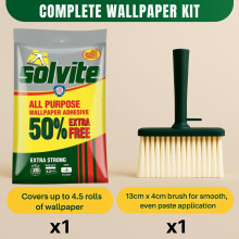 Solvite Extra Strong Wallpaper Paste Bundled With Paste Brush for Wall