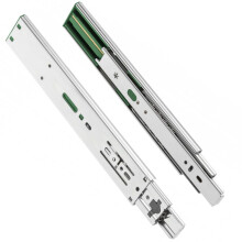 GTV H45 Drawer Runners, 45.3 x 450 mm, Strong Galvanised Steel, Soft-Close Rail System, Telescopic Rail Ball Guide, Maximum Load 30 kg, 1 Set = 2 Pie
