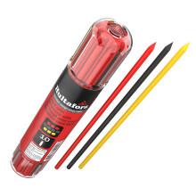 Hultafors Deep Hole Marker Refill Set Grey, Red & Yellow 10 pieces I In a practical dispenser with clip holder I 2.8 mm universal refills for carpent