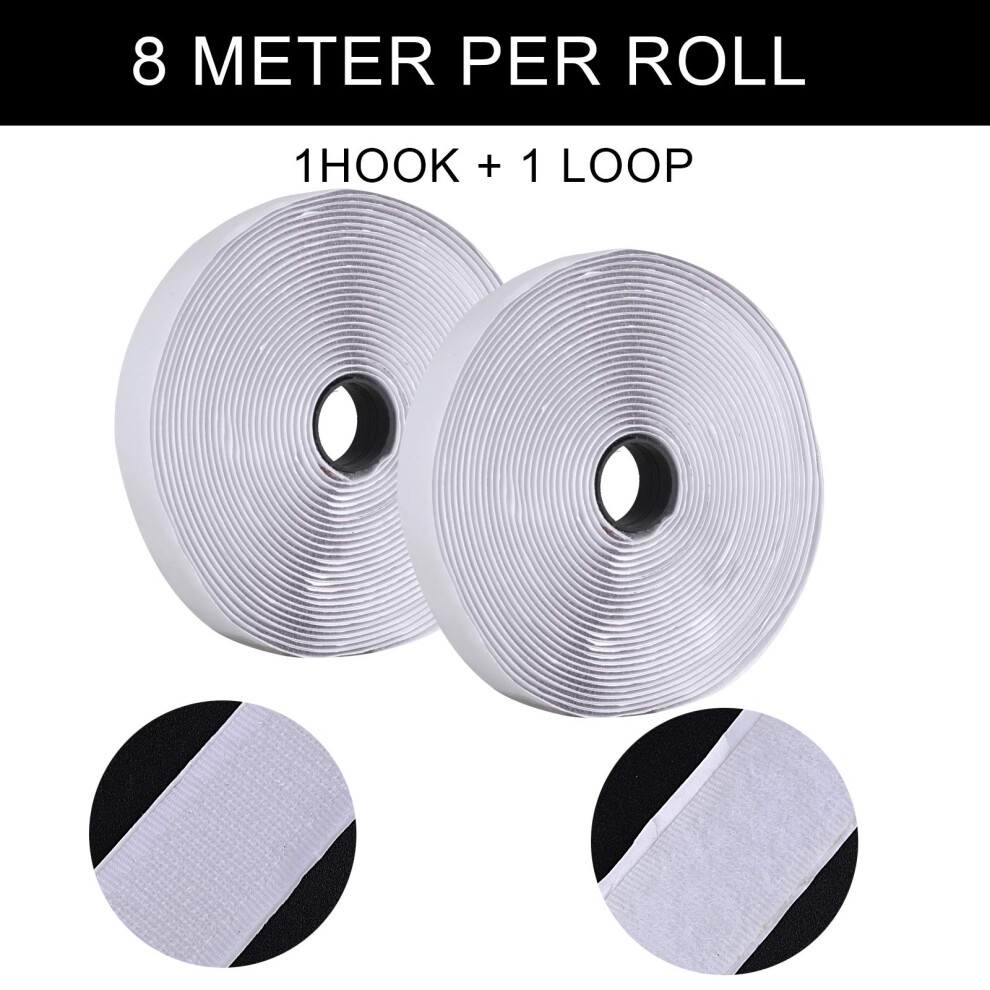 Hook And Loop Strip Tape 8M Selfadhesive Sticky Back Fastening Tape 20 5001635979117