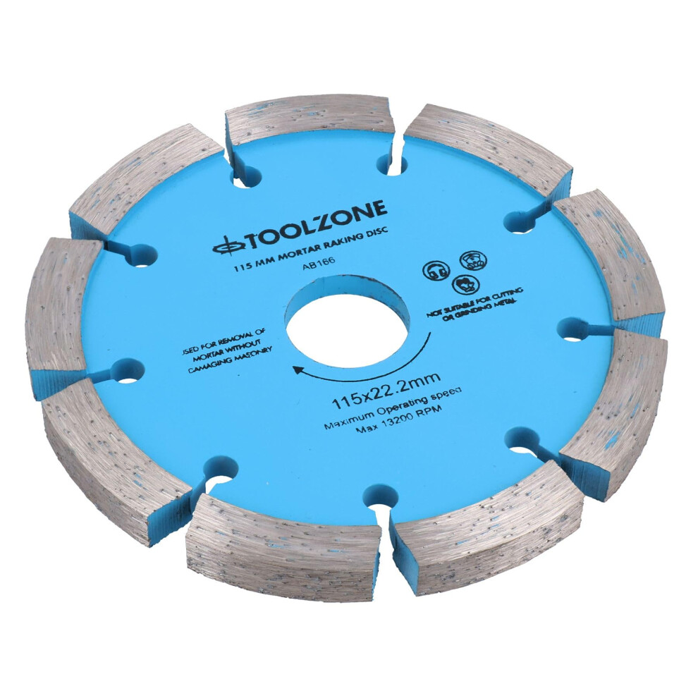Toolzone 115Mm X 8Mm Diamond Tipped Mortar Raking Disc Masonry Blade 4-1/2Â Grinders 4797808220513