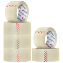 UK SUPPLIES LIMITED 6 Rolls LOW NOISE Premium Clear Packaging Tape (All Pack Sizes) 48MM X 66M Extra Strong Secure Sticky Adhesive Durable Parcel Sea