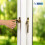 XFORT Cranked Locking Window Handle Installation Kit in Polished Brass, Right Hand UPVC Window Handle Replacement, Offset Lockable Window Lever 2