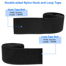 Bewudy 2Inch Wide Sew On Hook and Loop Strips 6 Ft Nylon Strips Fabric
