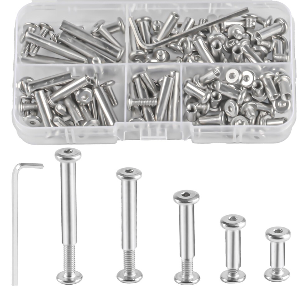 56 Set M4 Cupboard Joining Bolts Screws, Furniture Connecting Screws, Furniture Post Screw, Binding Bolts For Kitchen Cabinet Cupboard Connectors 50986774