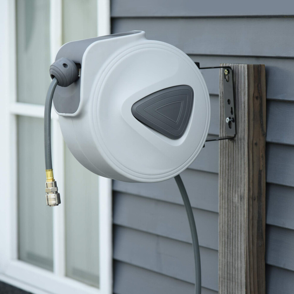 Durhand Retractable Air Hose Reel Wall Mount Auto Rewind Hose Reel 15M