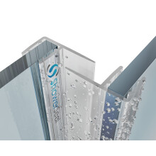 Vertical Shower Seals 4-10mm Glass | Suitable for Curved Quadrant and Slider Doors | 8mm 12mm 16mm or 25mm deep Fins | Fits 4-6mm Glass Thickness | 2