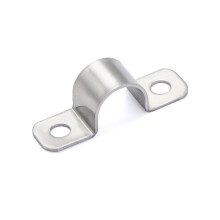 FamlTol 20 Pcs Cable Clips 304 Stainless Steel Wire Mesh Clips Mini Size Pipe Clamp for Outdoor Barbed Wire and Cable Fixing Ø 10 mm
