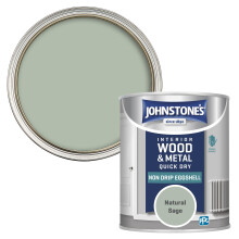 Johnstone's - Quick Dry & Nondrip Eggshell Paint for Wood & Metal - Natural Sage | Interior | Low Odour, Water-Based Formula, Dry in 1-2 Hours | 12m2