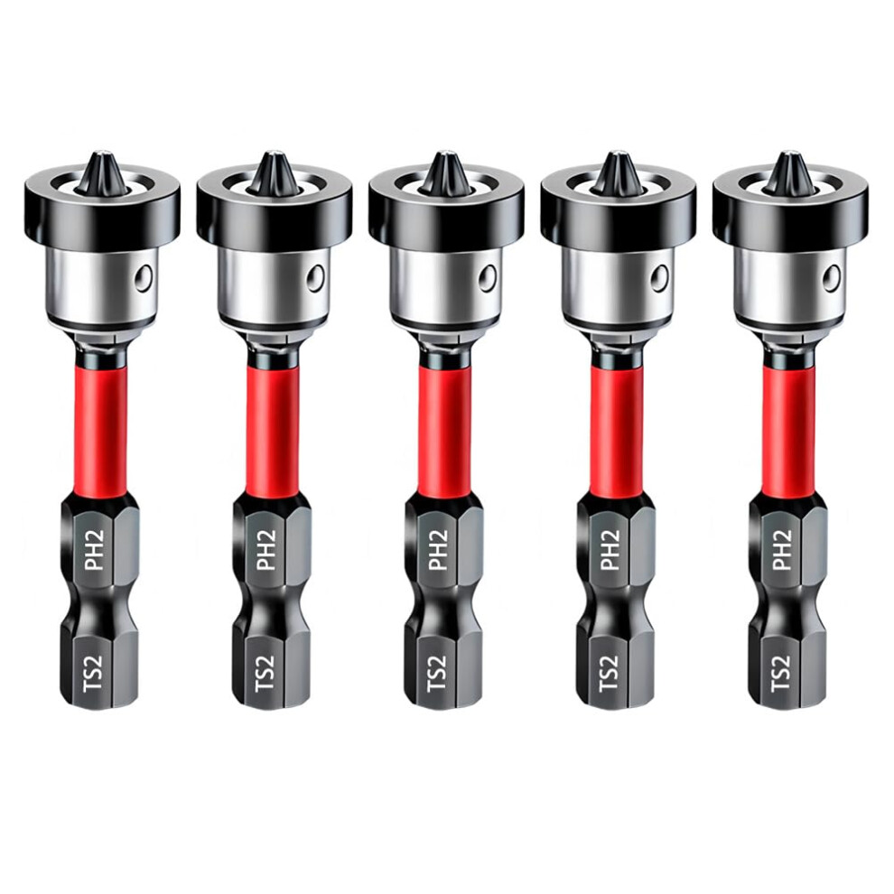 Saipor 5Pcs Drywall Screw Setter, Magnetic Positioning Screwdriver Bits Ph2 Bits, 1/4" Hex Shank Drywall Screw Bit 5051226629457