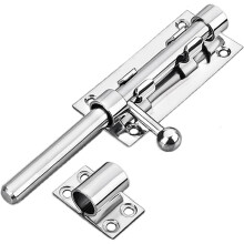Litensh Heavy Duty Sliding Gate Latch Bolt Door Lock with Padlock Hole, 304 Stainless Steel Safety Barrel Gate Bolt Latch, 12mm Dia. 160MM Stainless