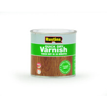 Rustins Quick Dry Varnish, Clear Matt, 250 ml -Fast-Drying Water-Based Wood Varnish; Durable Non-Yellowing Finish in Gloss, Satin or Matt for Indoor