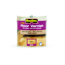 Rustins Floor Varnish Clear 2.5L Satin - Fast-Drying Floor Protection for Interior Wood – Easy Application with Tough, Long-Lasting Clear Finish