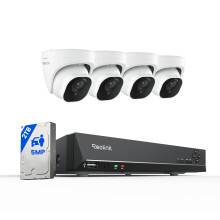 Reolink 4K NVR 8CH PoE CCTV Security Camera System, with 2TB HDD and 4X 5MP Motion Detection Outdoor PoE IP Cameras, 100ft Night Vision Remote Access