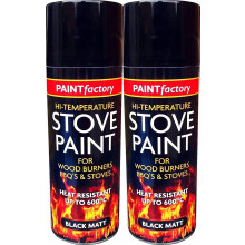 400ML Ultra High Temperature Heat Resistant Matt Black Metal, Wood, Plastic, Ceramic Aerosol Spray Paint Cans for BBQ Grill Stove Engine Exhaust (2)