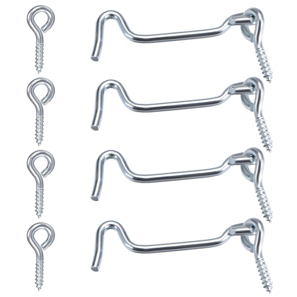 Zxuezheng 4Pcs 1.5 Inches Cabin Latch And Hook Eye Gate Door Swivel Window Door Hook With Mounting Screws 5051226623042