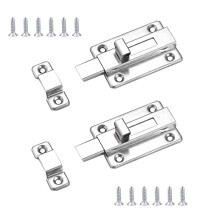 2Pcs Door Lock Bathroom Locks 3 Inch Small Toilet Door Bolt Snib Lock Slide Lock Latch Sliding Door Lock Heavy Duty Gate Bolt Door Stainless Steel Do
