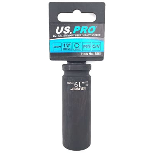 us pro US PRO Single 19mm Deep Impact Socket Metric 1/2" Drive 3861