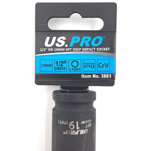 us pro US PRO Single 19mm Deep Impact Socket Metric 1/2" Drive 3861 2