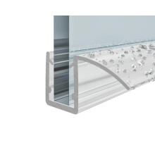 Shower Door Deflector Seal | 4-6mm to 10mm Glass Versions | Pivot Door Shower Seal Strip (10mm Glass 850mm Long)