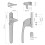 Universal Cockspur Window Handle Kit 3 Pack  Right WhiteWhite 6