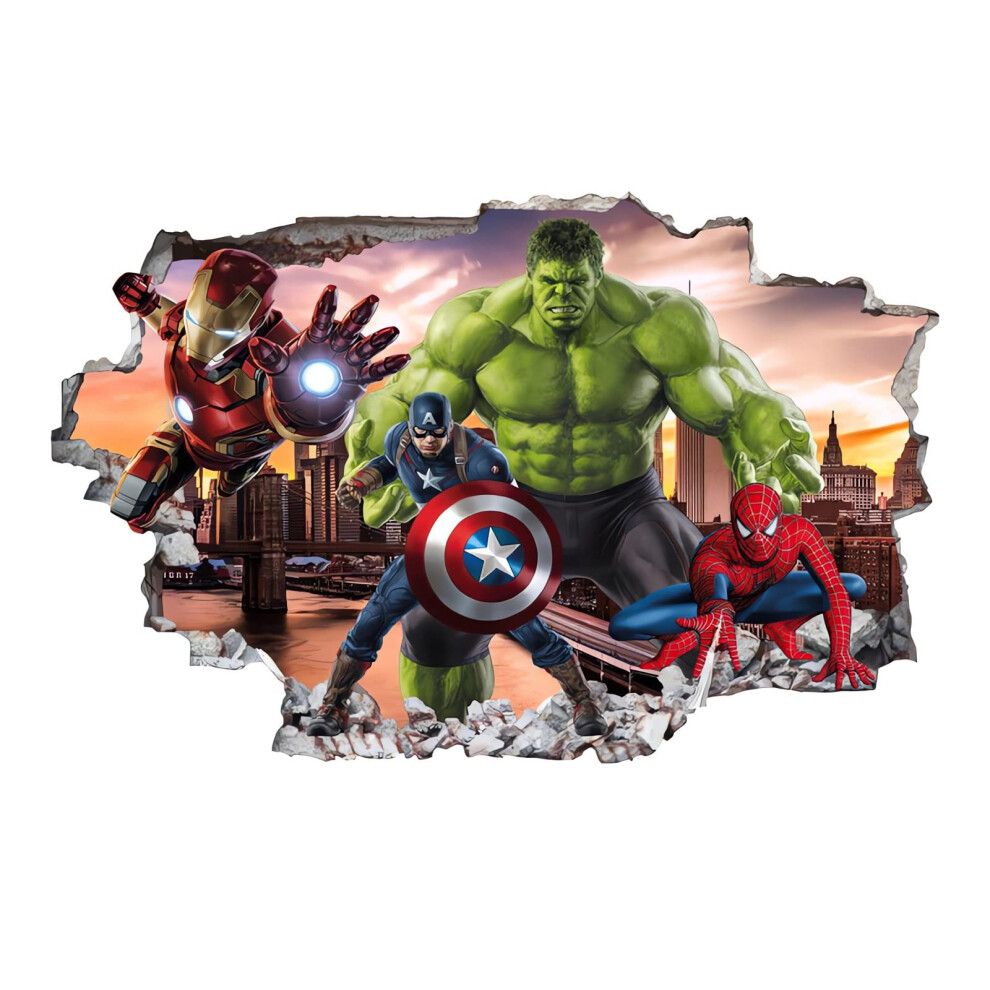3D Superhero Wallpaper Wall Decals Sticker For Kids Bedroom,Kids Baby Nursery Wall Decoration,Cartoon Poster Sticker Decor 87871586