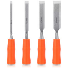 4 Pcs Wood Chisel Sets, Wood Carving Chisels for Woodworking DIY, Wood Chisels with Bevel Edge and Ergonomic Handle, Chizzle Set for Wood Carving Scu