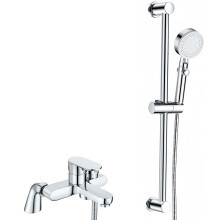 Bath Mixer Taps with Shower Set Modern Bath Taps with Shower Attachment Single Lever Bathtub Tap with Hand Spray Slider Riser Rail Kit, Tub Mixer Tap