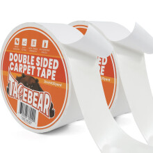 TAPEBEAR Heavy-Duty Double Side Carpet Tape, 2Rolls x 50mm x 18m Removable Carpet Tape for Area Rugs, Multipurpose Gripper Non Slip Tape for Wood Flo
