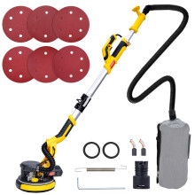 HYCHIKA Electric Power Drywall Sander with Vacuum, Extendable Handle, Dry Wall Sander with 6 Speed Control and 360 LED Ring Strip