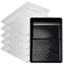 Mister Rui Paint Tray, 6 Inches Plastic Paint Tray with 5 Pcs Paint Pan Liners, Disposable Paint Tray, Paint Roller Tray, Transparent Paint Tray Line