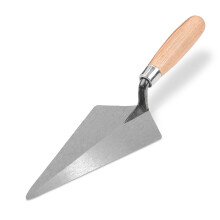 8" Bricklayers Trowel – Pointed Carbon Steel Blade with Wooden Handle – Ideal for Bricklaying, Cement Spreading & Masonry Work