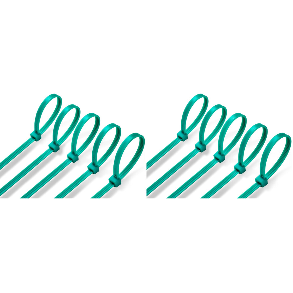 Erko Cable Ties Green 200 X 3,6 Mm 100 Pieces Chemical Resistant 40Lbs Tensile Strength, Professional Zip Tie Wraps, Indoor And Outdoor Use, Garden C 77767653