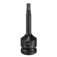 Sourcing Map H6 6mm Hex Impact Bit Socket, 1/2" CR-MO Steel, Black Phosphate, 3.07" Length, 1 Count, Compatible with 6mm Hex Bolts/Nuts