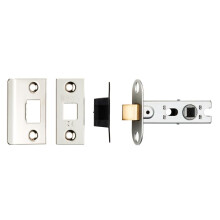 Carlisle Brass 76mm Bolt-Through Tubular Latch with 8mm Follower, Square forends in Nickle Plate