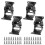 QWORK 4 Pack Folding Lock Extension Self Locking Foldable Hinge Hardware for Table Bed Leg Feet Screws Included - Black 4