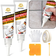 Tile Grout Repair Kit, 2 Pack Tile Line Filler with Tool, Fast Drying and WaterProof, Grout for Bathroom and Kitchen Tile Joints Line, Grout Reviver