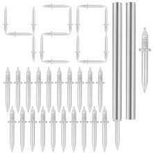 420 Pcs Double Headed Skirting Nails, Double Sided Traceless Nails with Sleeve Tool, Skirting Board Nail Invisible Security Screws for Home Improveme