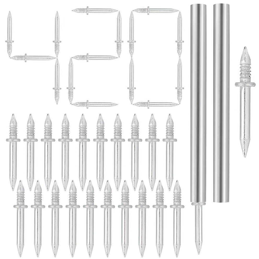 420 Pcs Double Headed Skirting Nails, Double Sided Traceless Nails With Sleeve Tool, Skirting Board Nail Invisible Security Screws For Home Improveme 70949346