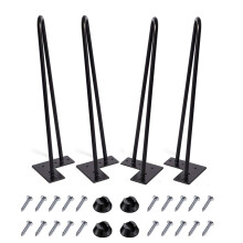 MSOBAIW Hairpin Legs 18 inch Set of 4, DIY Furniture Metal Table Legs Perfect for Cabinet, Wardrobe, TV Cabinets, Drawers, Nightstand, 3/8" Diameter