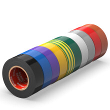 ERKO Electrical Insulation Tape Multicolor 10 Pack 0.6in x 33ft PVC Electrical Wiring Repair, Flexible, Strong Adhesion, Chemical Resistant